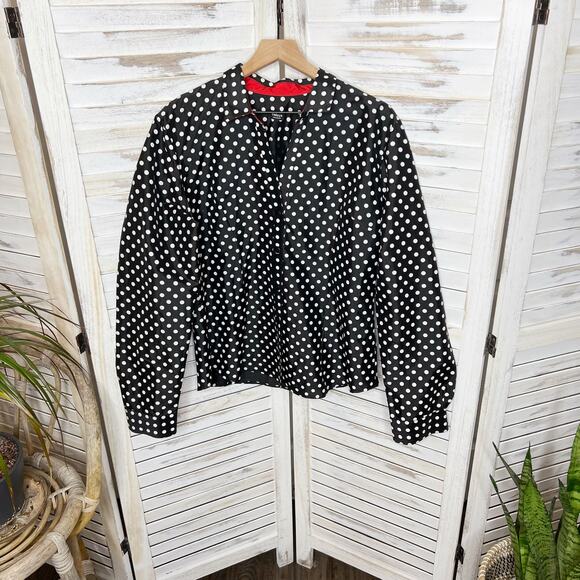 VINTAGE BELUVA SAN FRANCISCO Women's Polka Dot Button Front TopBlack White XL - Picture 2 of 16